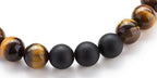 Hamoery Men Women 8mm Tiger Eye Stone Beads Bracelet Elastic Natural Stone Yoga Bracelet Bangle - color: Tiger Eye Matte-21003