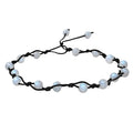 Amazing Gemstone Crystal Anklet Ankle Bracelets for Women - Waterproof Beaded Healing Crystal Anklets, Plus Size Chakra Gemstone Bead Anklet - color: Rainbow Moonstone, style: Hand Knotted