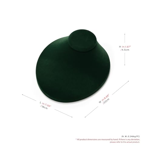 Oirlv Necklace Holder Bust Velvet Jewelry Display Necklace Display for Vendors Display Pendant Display Stand Green - color: Green Velvet