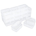 20 Pack Rectangular Clear Plastic Storage Containers Box with Hinged Lid for Beads and Other Small Craft Items (3.35 x 2.17 x 1.38 inch) - size: 3.35 x 2.17 x 1.38 inch
