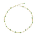 14K Gold Plated Natural Jade & Pearls Necklaces for Women, Natural Freshwater Pearls Jade Pendant Lucky Green Jewelry Chain for Women Lover (14K Gold Plated)