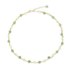 14K Gold Plated Natural Jade & Pearls Necklaces for Women, Natural Freshwater Pearls Jade Pendant Lucky Green Jewelry Chain for Women Lover (14K Gold Plated)