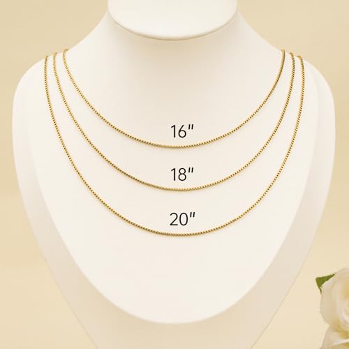 SMYHTGLIF 20 Inches Stainless Steel Necklace Chain for Jewelry Making Gold Box DIY Adjustable Jewelry Necklace Chain Bulk - color: Gold Box, size: 20 inches