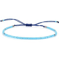 KELITCH Adjustable turquoise bead bracelet single color knitting friendship bracelet fashion jewelry daily wear gift (28 color selection) - color: Blue 04R