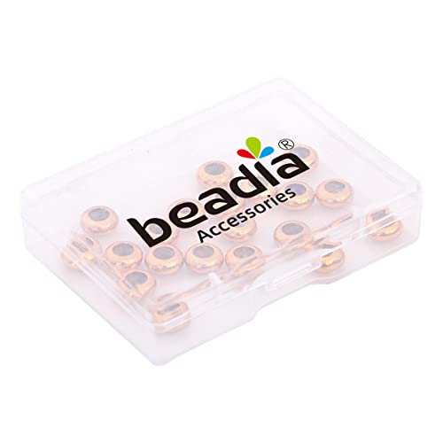 BEADIA 18K Gold Plated Stopper Beads 8x4mm 20pcs Rondelle Insert Silicon Length Adjust Spacer Beads for Jewelry Making Findings - color: Rondelle, size: 8x4mm