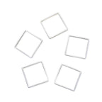 Adabele 50pcs Silver Square Beading Hoop Link Jewelry Findings 16mm Geometric Connector Open Back Bezel Frame for DIY Craft Jewelry Making CF73-2 - size: Square Shape (0.63 inch)