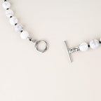 GAVU Hand-knotted Men's Beaded Necklace, Crystal Necklace for Men - color: Howlite, size: 20"