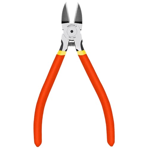 MONVICT Wire Cutters, 6 inch Precision Flush Side Cutters with Longer Cutting Edge Ultra Sharp & Powerful Heavy Duty Pliers, Ideal for Cables, Wires, Zip Ties, Electrical & Any Clean Cut Needs - color: 6"- Pack 1