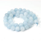 60pcs 6mm Natural Blue Aquamarine Gemstone Beads Energy Healing Crystal Round Loose Stone Beads for Jewelry Making, DIY Bracelets Necklaces - color: Blue Aquamarine, size: 6mm