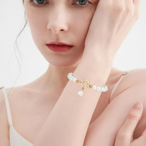 Beebeecraft 1 Box 15Pcs Toggle Clasps for Jewelry Making 18K Gold Plated Brass Clock Round Toggle Clasps Connectors Metal Bar and Snap Ring for DIT Craft - color: Gold 15pcs