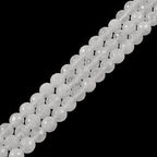 Natural White Quartz 8mm Gemstone Faceted Round Loose Strand Beads for DIY Necklace Bracelet Jewelry Making 15 Inch - color: White Quartz