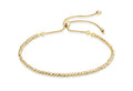 Miabella 925 Sterling Silver or 18K Gold Plated Diamond-Cut Adjustable Bolo 2.5mm Bead Ball Bracelet for Women, Made in Italy - color: yellow-gold-plated-silver