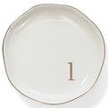 HOME SMILE Initials Ring Dsih Jewery Tray with Personalized L-Monogrammed Engagement Wedding Gifts for Friends,Sister,Birthday Christmas Gifts for Women,Ceramic White - style: l