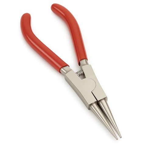 7" (17.8 cm) Mechanic's Round Nose Pliers | Large & Tough for Harder Wire & Metal Bending | Squeezing Handle Pulls Heads Apart, Not Together