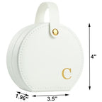 Travel Jewelry Case, Elegant Half-Moon Design with Golden Accents, Detachable Handle, White Personalized Accessory Organizer, Fashion-Forward Gift for Women and Teens(C) - style: C