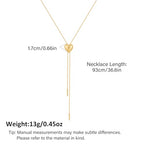 Gold Silver Necklace for Women Y Chain Adjustable Gold Long Necklaces Fashion Dainty Jewelry - color: gold D