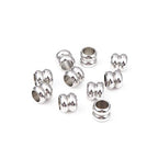 BEADIA Stainless Steel Spacer Beads 8x9mm Double Threaded Loose Charm Caps Beads for DIY Jewelry Making 10pcs with 6mm Hole - color: 8x9mm 6mm