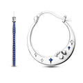 LAZA 925 Sterling Silver Hoop Earrings for Women, Sterling Silver Butterfly Hoops Colorful Flowers Hoop Huggie Earrings Hypoallergenic Jewelry Gifts for Women - color: Waterdrop Stars Earring