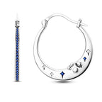 LAZA 925 Sterling Silver Hoop Earrings for Women, Sterling Silver Butterfly Hoops Colorful Flowers Hoop Huggie Earrings Hypoallergenic Jewelry Gifts for Women - color: Waterdrop Stars Earring