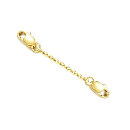 10K Yellow Gold 1"/2"/3" Necklace Extender Chain with Double Clasps, 10K Gold Necklace Extender Bracelet Anklet Extension Chain, Bracelet Extender 10K Gold - size: 1inch, style: Style 2