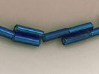 Czech Bugle Beads 40 gr / 1.4 oz Glass Tube Size #3 7mm (Royal Blue Silver Lined) - color: Royal Blue Silver Lined