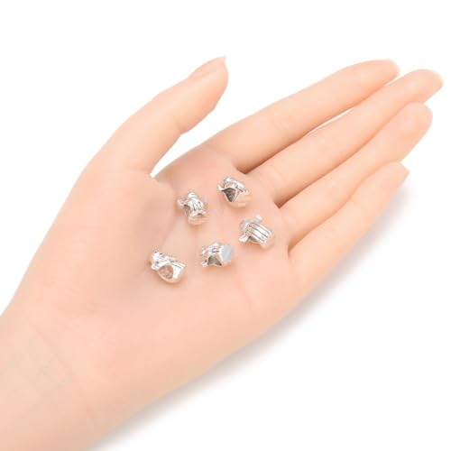 40pcs Cute Love Angel Large Hole Religious Loose Beads (4.5mm Hole) Antique Silver Metal Spacer for DIY Craft Jewelry Making MEC-D4 - size: Cute Angel