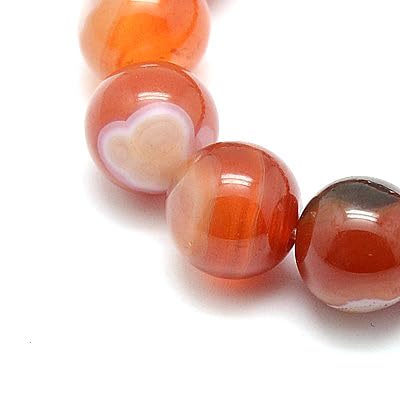 Elecrelive Glass Round Beaded Bracelet Set Clay Beaded Bracelets Stretch Bracelets - color: Orange Red