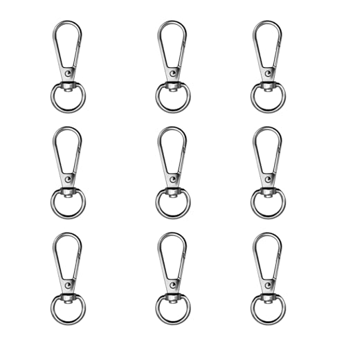 12pcs Swivel Push Gate Snap Hooks Clasps for DIY Crafts Keychain Clip Purse Handbag Making Accessories (Gun Black,Medium(38mm)) - color: Gun Black, size: Medium(38mm)