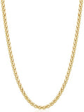 Fiusem Black Wheat Chains for Men and Women, 2/2.5/3/4/5mm Stainless Steel Necklace Chain, Mens Necklace Jewelry Gift 16-28 Inch - size: 18 Inches, style: Gold 2.1MM