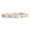 Justinstones Gem Semi Precious Gemstone 8mm Round Beads Stretch Bracelet 7 Inch Unisex - color: Morganite Beryl Aquamarine