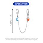 Spacer Stopper Beads for Bracelets & Necklaces, 925 Sterling Silver Beads | Smooth & Pave Cubic Zirconia (White, Blue, 18K Gold Plated) | Anti-Slide Separator Charms S925 Women Jewelry - color: Sun and Moon-Bead Charms