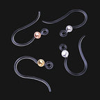 40pcs Plastic Earring Hooks Ear Wire Ball Dots Safety Non-Allergenic Ear Wires Hooks Earring Findings for DIY Jewelry Making, 4 Colors