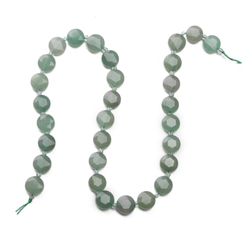 BEADIA Natural Faceted Green Aventurine Rondelle Disk Stone Beads 10x5mm 37cm for DIY Chain Jewelry Making - color: Green Aventurine