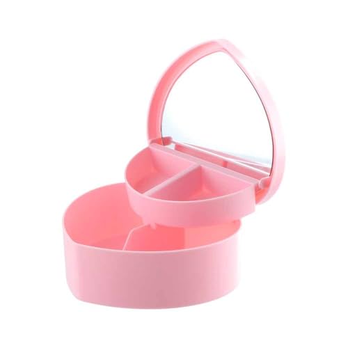 Vctitil 3 Pcs Heart shaped Jewelry Box - 2 Layer Jewelry Boxes with Mirror,Jewelry Storage Organizer,Jewelry Display Case,Desktop Organizer For Girls