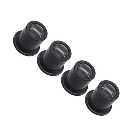 Toyvian 4pcs 10x Magnifying Loupe Magnifier Glass Set for Jewelry Repair and Watchmakers with Black Frame, Portable Eye Loupe Tool for Precision Crafting and Beading