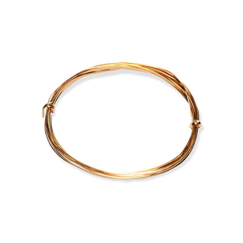 24 Gauge, 14/20 Yellow Gold Filled Wire (Half Round) Half Hard 14K Gold Filled Made in USA - 1FT by CRAFT WIRE - size: 24 Gauge, style: 1 Foot