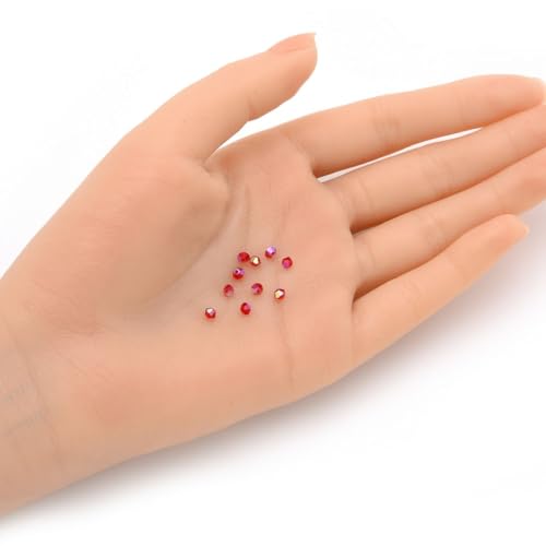 100pcs Authentic Preciosa 3mm (0.12 Inch) Small Faceted Bicone Crystal Loose Beads Light Siam AB Compatible with Swarovski Elements Crystals for Jewelry Making Pre-B360 - color: Light Siam AB, size: 3mm (0.12 Inch) - 100pcs