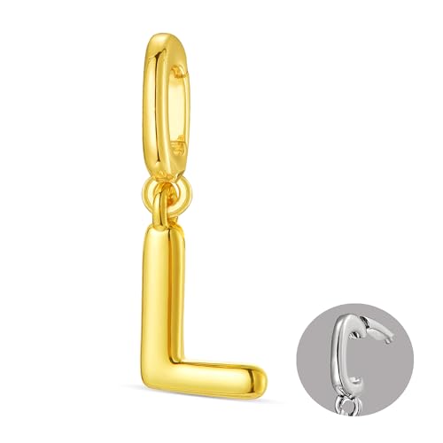 OVRUNS Initial Charm for Women,Letter Bracelet Necklace Charms Alphabet Pendant Charms With Clasp - color: Gold, style: Letter L