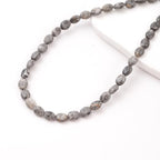 6×8mm Natural Map Gemstone Loose Beads Flat Oval Healing Crystal Loose Stone Beads for Jewelry Necklace Bracelet Earring Craft - color: Map Stone