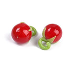 DanLingJewelry 7Pcs Glass Tomato Beads Charms Handmade Lampwork Fruit Pendants Red Tomato Glass Charms for Jewelry Making DIY