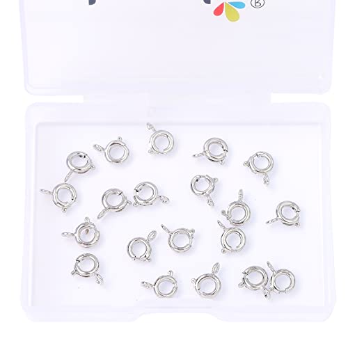 BEADIA Platinum Plated Spring Clasps Non Tarnish 6mm 20pcs for Jewelry Making Findings - color: Spring Clasps Platinum, size: 6mm