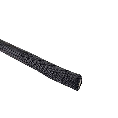 QNR 1/2" Black Shock Cord, Marine Grade Polyester Bungee Cord, 100 ft Spool, UV Resistant Elastic Rope - size: (#16) 1/2" x 100 feet