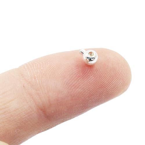 20Pcs Silver Crimp Beads 18K Silver Plated Brass Rondelle Spacer Beads 3mm for DIY Bracelet Necklace Jewelry Making - color: Silver, Round