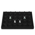 Stackable Jewelry Trays, Velvet Earring Box,Premium Necklace Box,Luxury Jewelry Display Case,Black Pendant Trays - color: Black, size: 24 Grid Pendant Tray