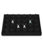 Stackable Jewelry Trays, Velvet Earring Box,Premium Necklace Box,Luxury Jewelry Display Case,Black Pendant Trays - color: Black, size: 24 Grid Pendant Tray