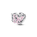 Mother Heart Charms for Bracelets Love Mom Flowers Charm Jewellery for Women - style: Flower &Butterfly&Pink Snail