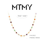 MTMY Beaded Necklaces for Women 14K Gold Plated Dainty Colorful Green/Rose Beaded Pearl Choker Necklace Delicate Boho Choker Necklace Jewelry Gift - style: Mixed color beads