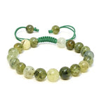 ANAYA AGATE Energy Protection Crystal Handmade Adjustable Bead Bracelet Perfect for Men, Women’s Christmas Gift - Gemstone Healing Stretch Bracelet Pulsera Para Hombre Mujer Stocking Stuffer - color: Prehnite