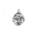 TheBeadChest Round African Silver Mask Pendant (21x27mm): Genuine West African Mask Design for DIY Jewelry & Necklaces - color: Silver, size: Extra Small (21x27mm)