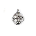 TheBeadChest Round African Silver Mask Pendant (21x27mm): Genuine West African Mask Design for DIY Jewelry & Necklaces - color: Silver, size: Extra Small (21x27mm)